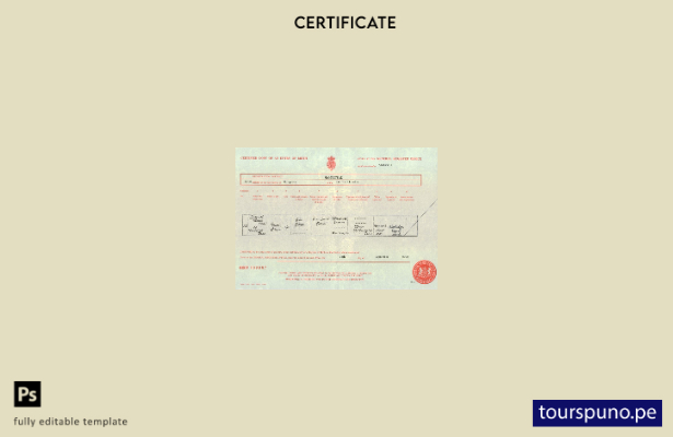 Plantilla de certificado de nacimiento del Reino Unido lista para imprimir en fo